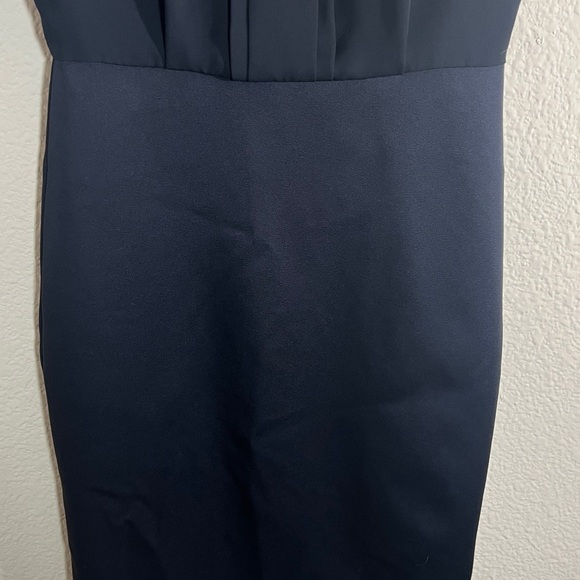 Reiss Asti navy blue pleat detailed bodice sleeveless dress women’s Side 2 - Picture 7 of 15